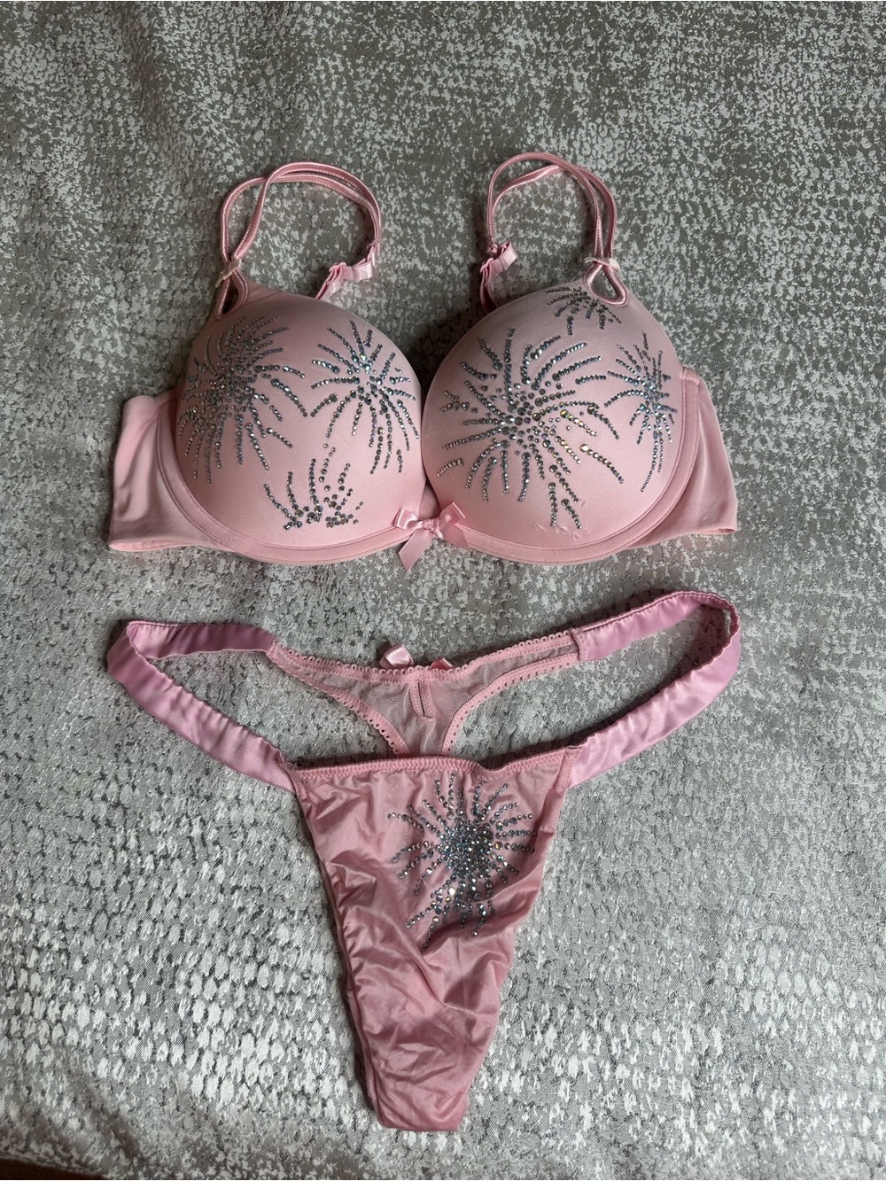 Victoria's Secret Pink Rhinestone Starburst Lingerie Set
